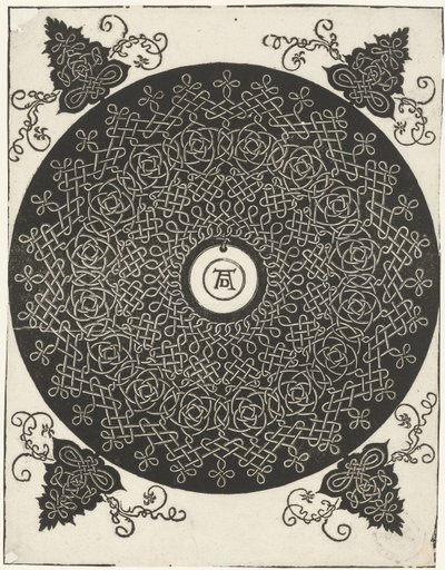 Esempio di ricamo con scudo rotondo da Albrecht Dürer