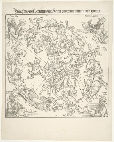 Mappa celeste del cielo settentrionale (Imagines coeli septentrionalis) da Albrecht Dürer