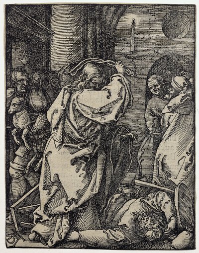 Cristo che scaccia i mercanti dal tempio, n. 7 dalla serie “La Piccola Passione” da Albrecht Dürer