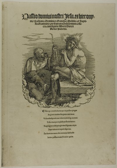 Cristo, uomo dei dolori, deriso da un soldato, da La grande passione da Albrecht Dürer