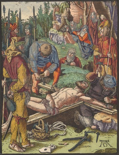 Cristo inchiodato alla croce, dalla Piccola Passione in xilografia da Albrecht Dürer