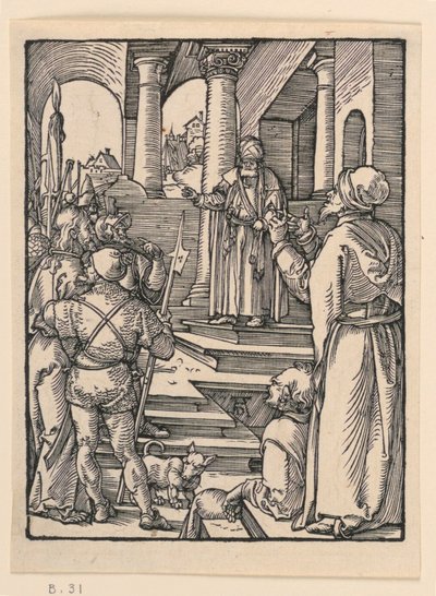 Cristo davanti a Pilato, dalla serie La Piccola Passione da Albrecht Dürer