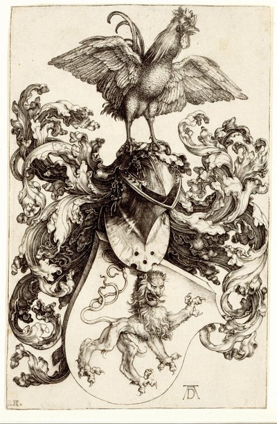 Stemma con un leone e un gallo da Albrecht Dürer