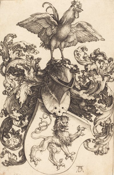 Stemma con un leone e un gallo da Albrecht Dürer