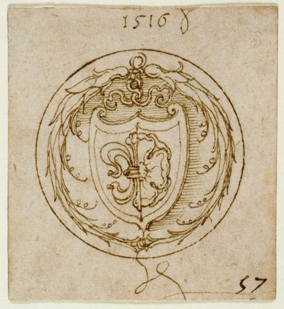 Disegno per un ornamento o anello con stemma di Lazarus Spengler da Albrecht Dürer