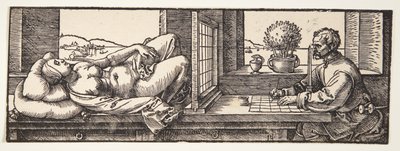 Disegnatore che disegna un nudo da Albrecht Dürer