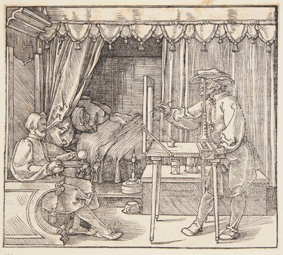 Disegnatore che disegna un ritratto da Albrecht Dürer