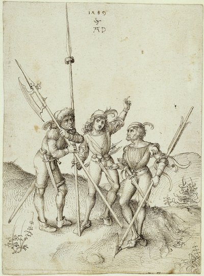 Tre lanzichenecchi da Albrecht Dürer