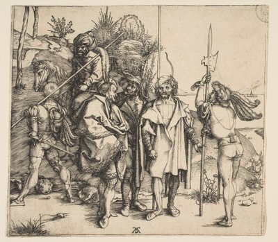 Cinque soldati a piedi e un turco a cavallo da Albrecht Dürer