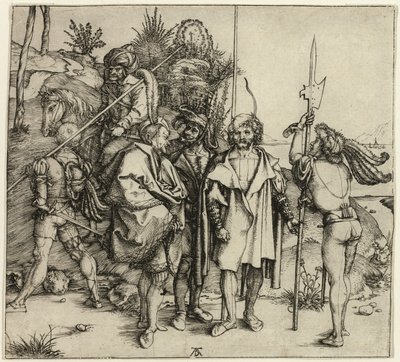 Cinque lanzichenecchi e un uomo orientale a cavallo da Albrecht Dürer