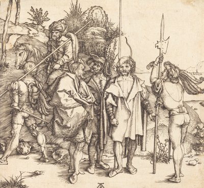 Cinque soldati e un turco a cavallo, 1495-1496 da Albrecht Dürer