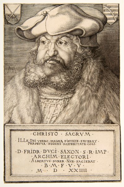 Federico il Saggio, Elettore di Sassonia, pub. 1524 da Albrecht Dürer