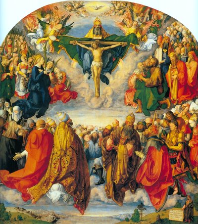 Tedesco: Allerheiligenbild ("Altare Landauer") Adorazione della Trinità da Albrecht Dürer
