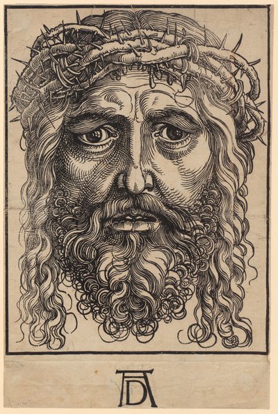 Grande testa di Cristo con corona di spine da Albrecht Dürer