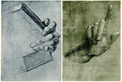 Mano con libro da Albrecht Dürer