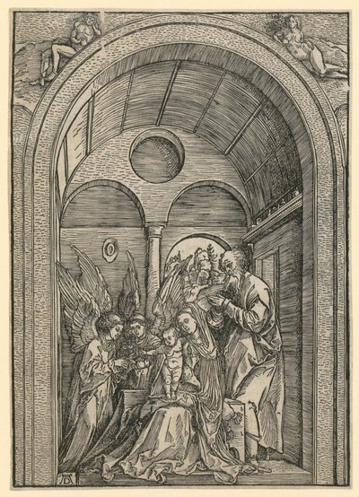Sacra Famiglia con due angeli nella volta da Albrecht Dürer