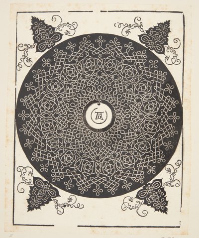 Motivo a corda intrecciata con medaglione bianco da Albrecht Dürer