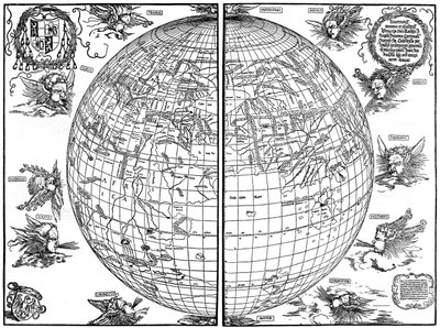 Mappa del mondo di Johannes Stabius, 1515, 1936 da Albrecht Dürer