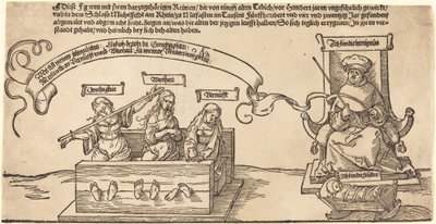 Giustizia, Verità e Ragione nelle azioni del Giudice seduto e Pietà dormiente da Albrecht Dürer