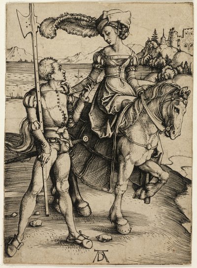 Signora a cavallo e Landsknecht da Albrecht Dürer