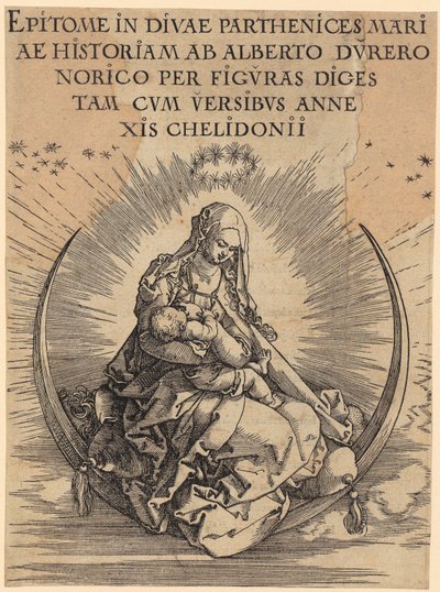 Maria sulla falce di luna, foglio 1 della serie "La vita di Maria" da Albrecht Dürer