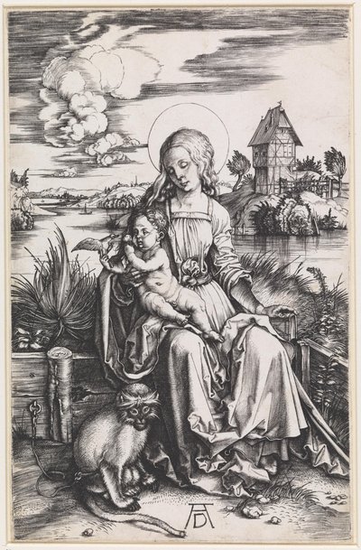 Maria con il Bambino e una scimmia da Albrecht Dürer