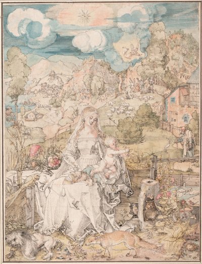 Maria tra una moltitudine di animali, ca 1503 da Albrecht Dürer