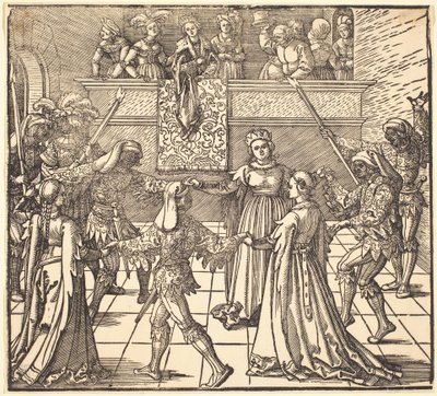 Danza in maschera con torce da Albrecht Dürer