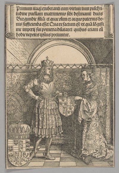 Massimiliano e Maria di Borgogna, tavola 2 da Scene storiche della vita dell