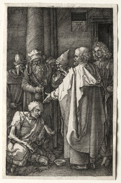 Pietro e Giovanni guariscono lo storpio alla porta del Tempio, 1512 da Albrecht Dürer