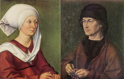 Fotomontaggio: Dittico di ritratti dei genitori di Dürer. da Albrecht Dürer