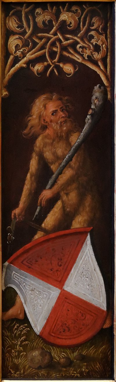 Porträt von Oswolt Krel: "Sylvan Men" mit Wappenschildern von Agathe von Esendorf da Albrecht Dürer