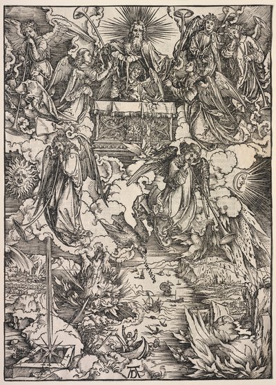 Rivelazione di San Giovanni: Sette angeli con trombe, 1511 da Albrecht Dürer
