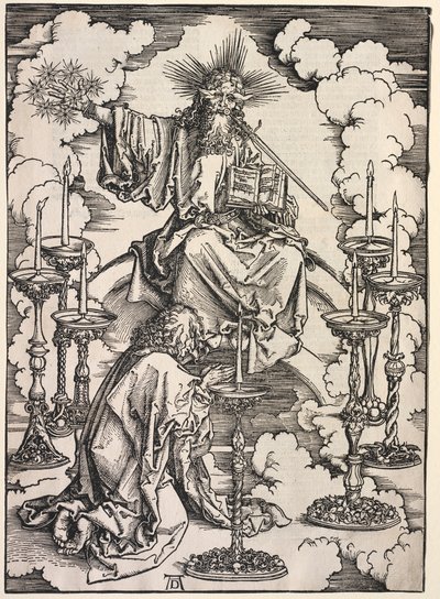 Rivelazione di San Giovanni: San Giovanni che Guarda i Sette Candelabri da Albrecht Dürer