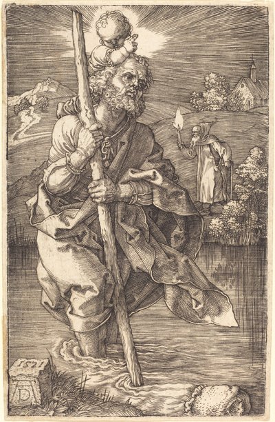 San Cristoforo rivolto a destra da Albrecht Dürer