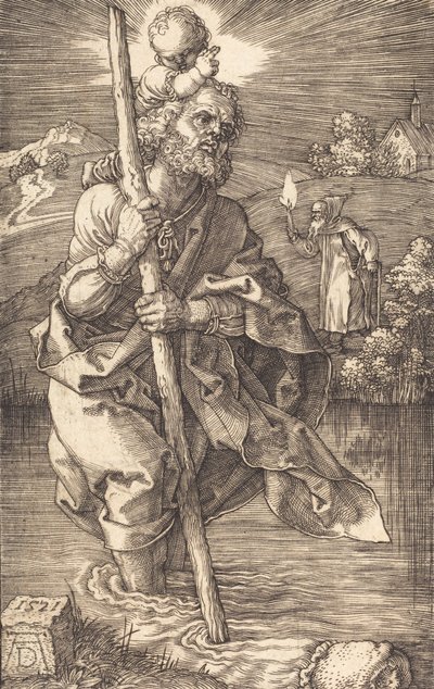 San Cristoforo rivolto a destra da Albrecht Dürer
