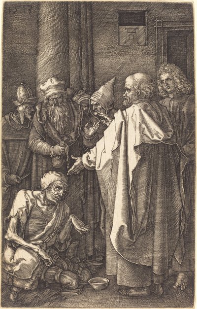 San Pietro e San Giovanni guariscono un paralitico alla porta del tempio da Albrecht Dürer