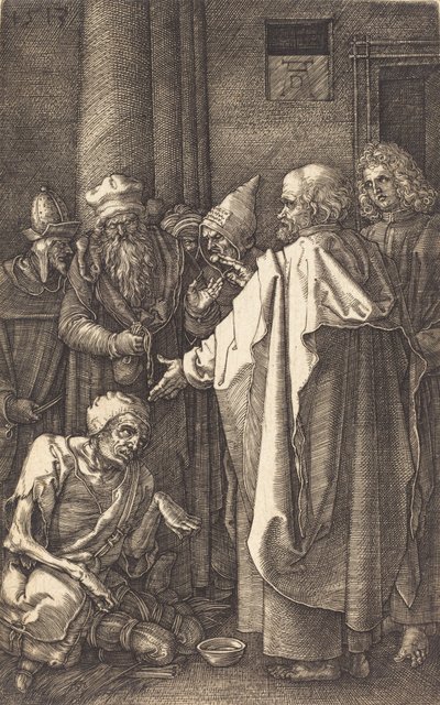 San Pietro e San Giovanni che guariscono uno storpio alla porta del tempio da Albrecht Dürer
