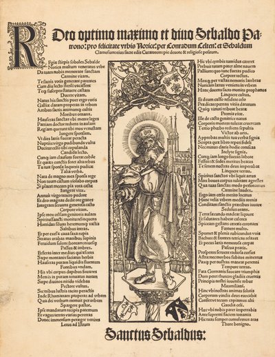 San Sebaldo in piedi su una colonna da Albrecht Dürer