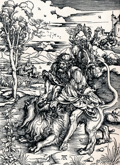 Sansone che squarcia il leone, 1497 1906 da Albrecht Dürer
