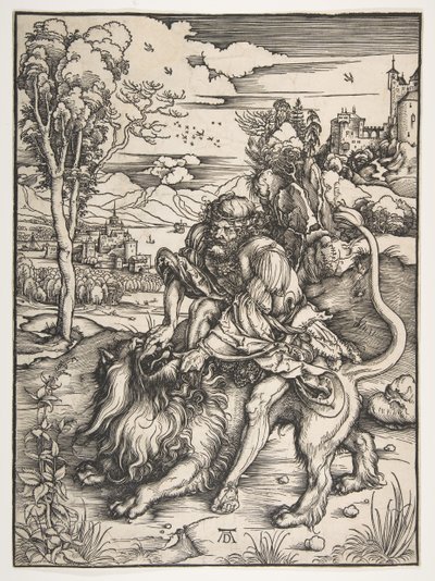 Sansone che squarcia il leone, ca. 1497-98 da Albrecht Dürer