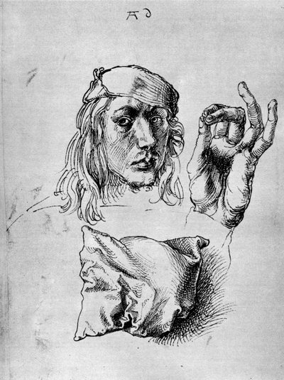 Autoritratto con un cuscino, 1493, 1936 da Albrecht Dürer