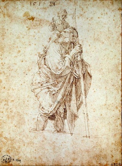 San Cristoforo che porta il Bambino Gesù, 1515 da Albrecht Dürer