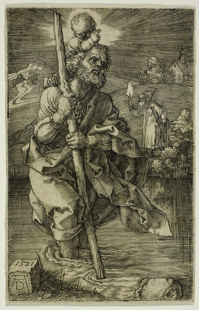 San Cristoforo rivolto a destra da Albrecht Dürer