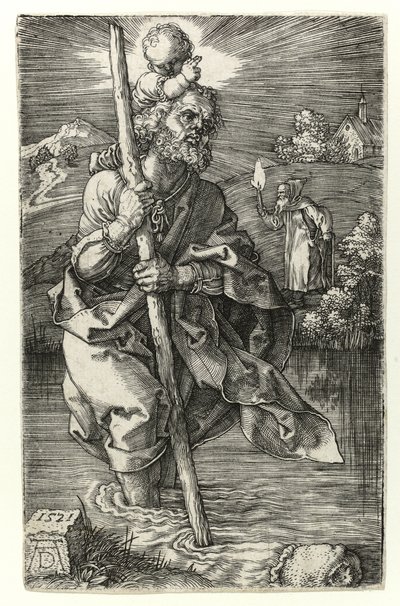 San Cristoforo rivolto a destra, 1521 da Albrecht Dürer