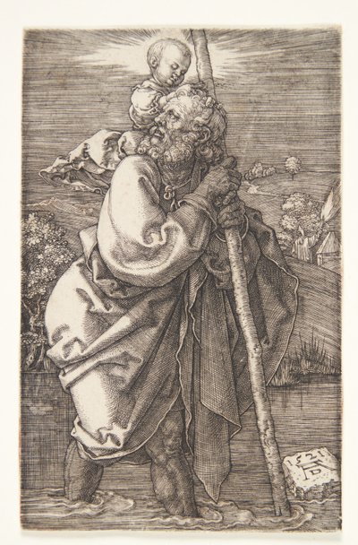 San Cristoforo rivolto a sinistra da Albrecht Dürer