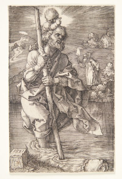 San Cristoforo rivolto a destra da Albrecht Dürer
