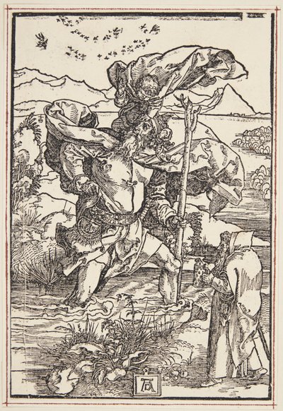 San Cristoforo nel deserto con uno stormo di uccelli da Albrecht Dürer