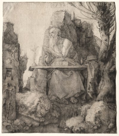 San Girolamo seduto vicino a un salice capitozzato, 1512 da Albrecht Dürer