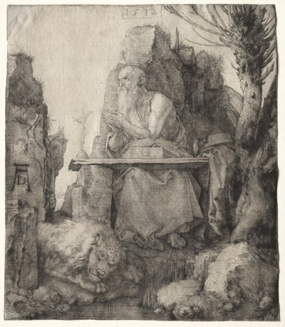 San Girolamo seduto vicino a un salice capitozzato da Albrecht Dürer